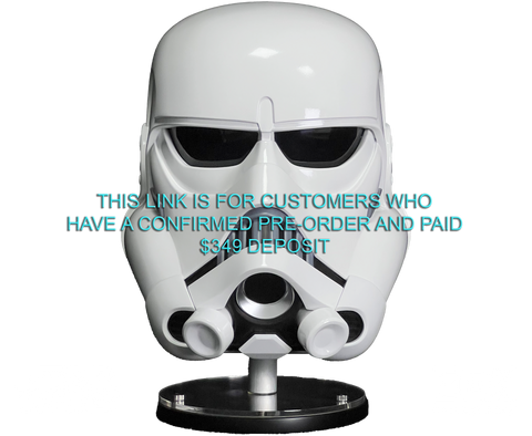 ORIGINAL CONCEPT ART STORMTROOPER HELMET - PRISTINE EDITION - BALANCE PAYMENT