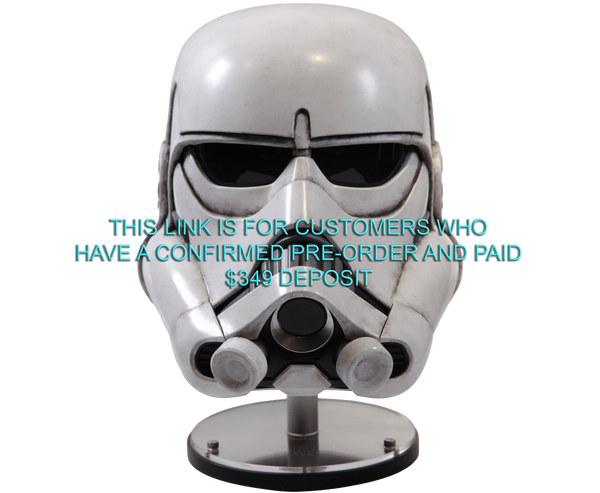 ORIGINAL CONCEPT ART STORMTROOPER HELMET - LIMITED EDITION - BALANCE PAYMENT